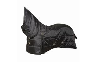 Couverture d'écurie 200g/m² avec couvre-cou - Noir
